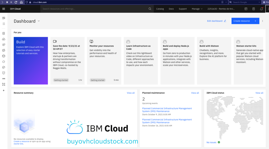 Buy IBM Cloud Account